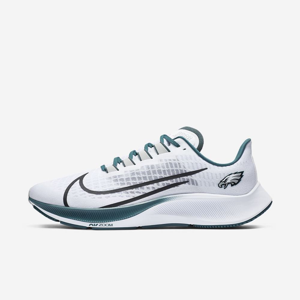 Chaussure De Running Nike Air Zoom Pegasus 37 (Philadelphia Eagles) Blanche 5143-689 White/Pure Platinum/Sport Teal/Medium Silver Homme | JCM-19137020